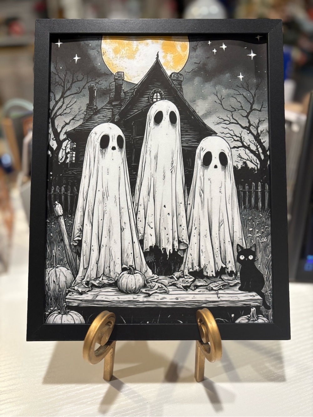 Framed Halloween Haunted House Ghosts 8x10 Art Print